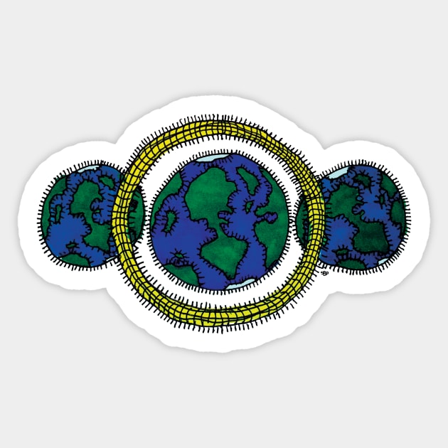 CENTER WORLD Sticker by SETH BOND PERRY - SBP ART